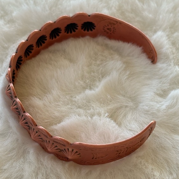 Copper Bell-Vintage Stamped Copper Cuff Bracelet Southwest Style - Picture 5 of 7